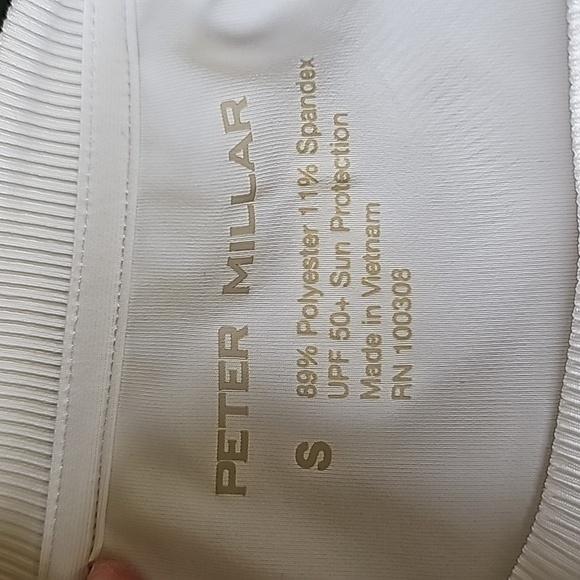 Peter millar women's NWT long sleeve golf shirt. White with out line flowers. - Picture 8 of 11